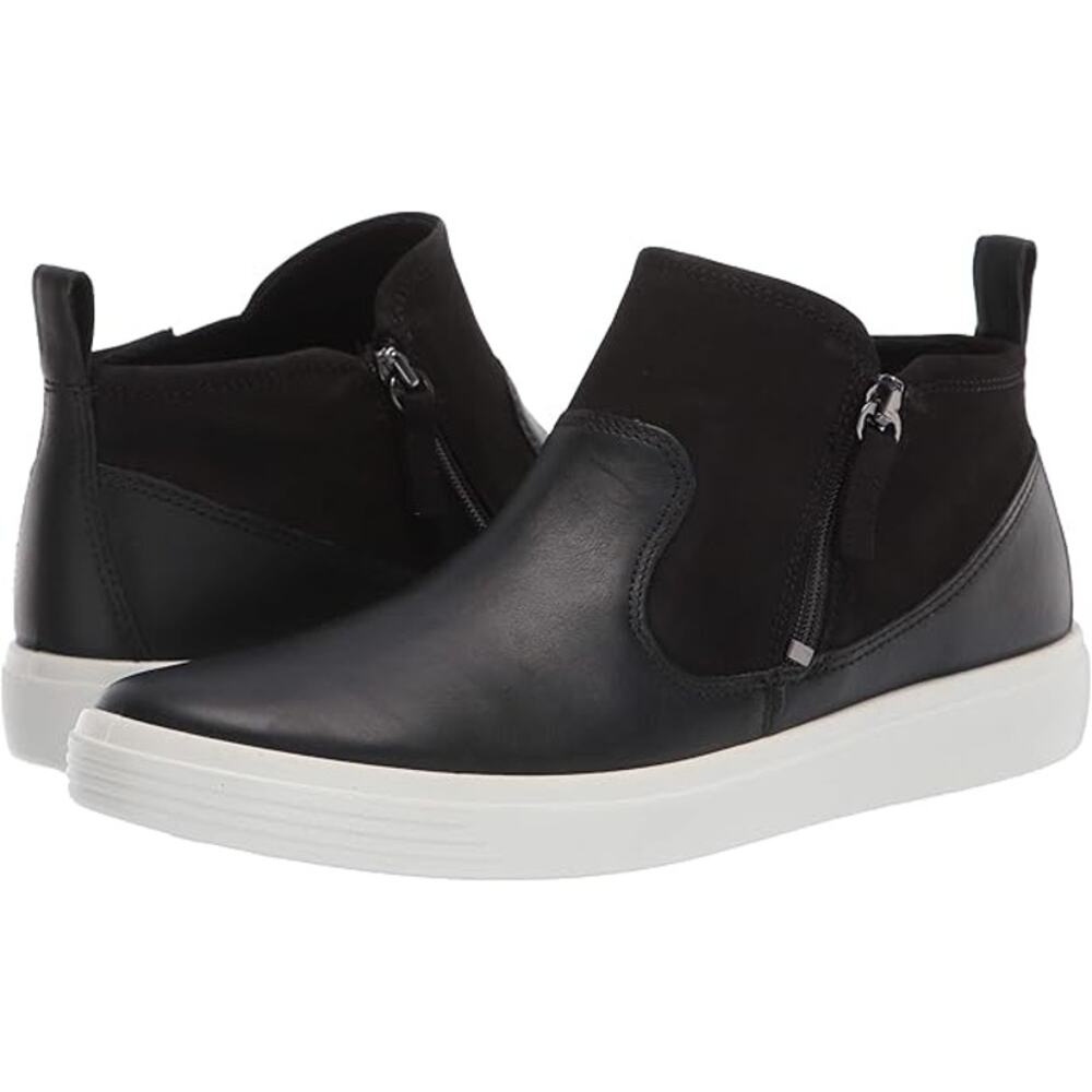USED ECCO Women's Soft Classic Bootie,Black Suede-Size 10-10.5